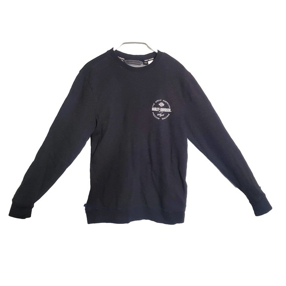 Official HARLEY DAVIDSON Womens Sweatshirt black Small American freedom machine - Picture 2 of 10
